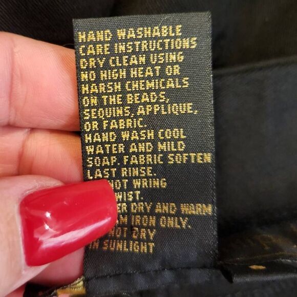 Christine Phillipe Vintage Black Pants with Side Faux Leather Lace Up Size 8 (49 - Picture 5 of 5